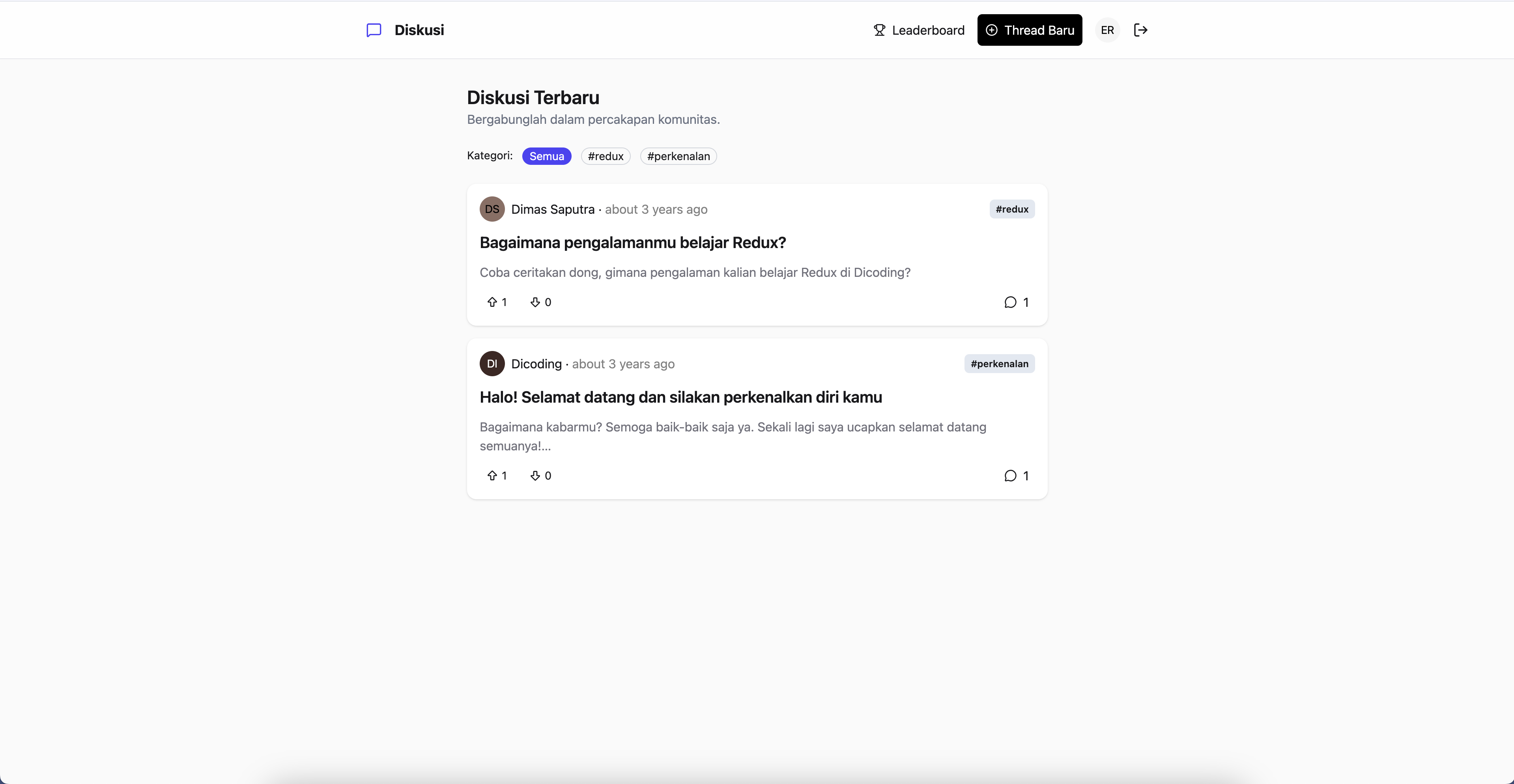 Dicoding Forum App (React Expert)